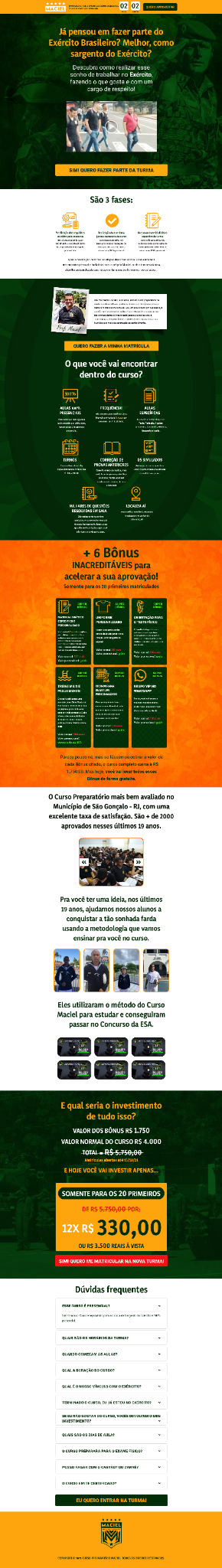 Página da nova turma ESA do Curso Preparatório Maciel